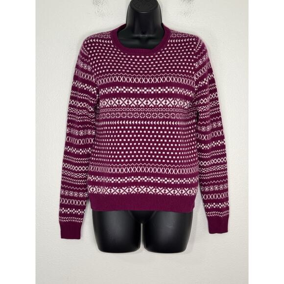 Kier + J 100% Cashmere Sweater Long Sleeve Pullover Pink Cabincore, M - Picture 2 of 11